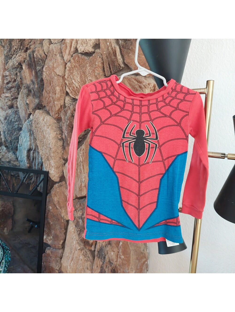 Marvel Spider-Man Kids Long Sleeve Shirt Size 6 Red and Blue